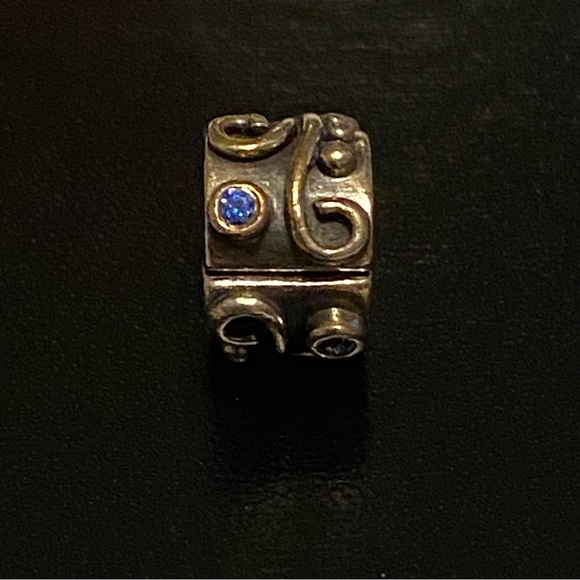 Pandora Silver Blue Clip Charm - Picture 1 of 9
